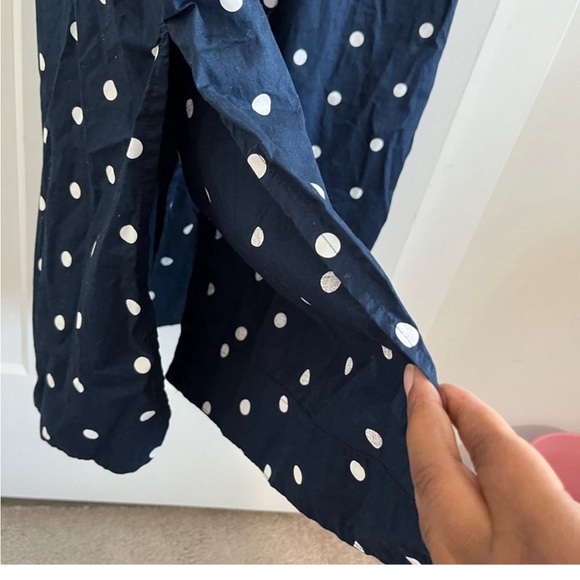 Old Navy Womens Size Medium Blue White Stripe Cutout Midi Button Shirt Dress NWT - Picture 6 of 10